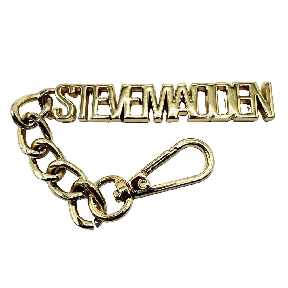 RARE Vintage STEVE MADDEN Keychain Gold Toned Signed Purse Charm Gold Tone Y2K - Picture 1 of 4